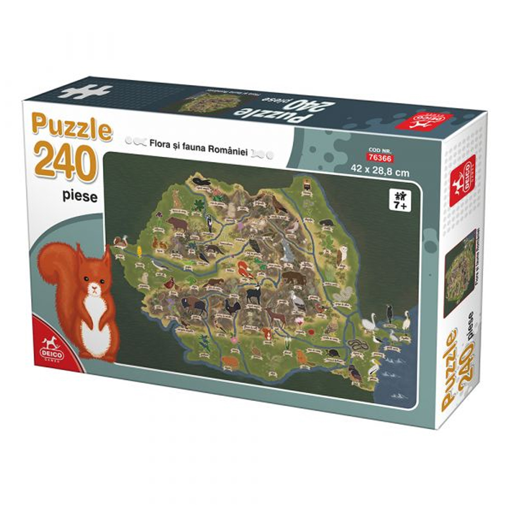 Puzzle educativ flora si fauna romaniei, 240 piese