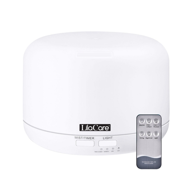 Umidificator si difuzor aromaterapie, Aroma Diffuser, Lila Care, 300 ml, cu telecomanda