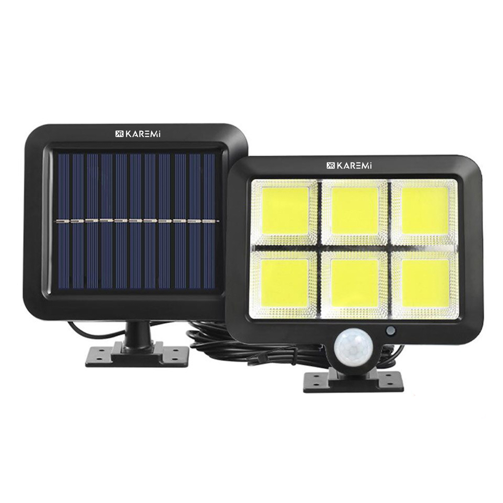 Proiector karemi 120 led tip cob, cu panou solar si senzor miscare