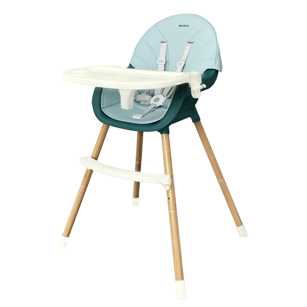 ​scaun de masa karemi, pentru bebe, multifunctional, cu tavita, turcoaz