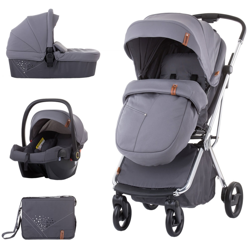 Carucior chipolino piruet 3 in 1 asphalt cu sezut rotativ