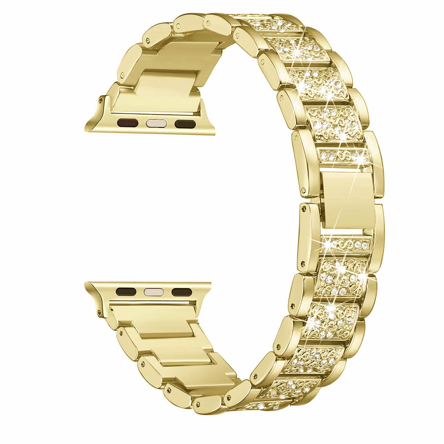 Curea metalica pentru apple watch loomax, bratara compatibila cu apple watch 6/5/4/3/2/1, 42 / 44 mm gold, 33-3330