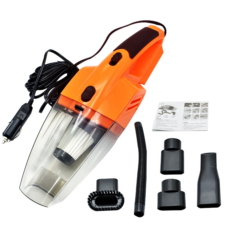 Aspirator portabil loomx pentru masina, cu dubla utilizare, umed si uscat, 80 w, portocaliu