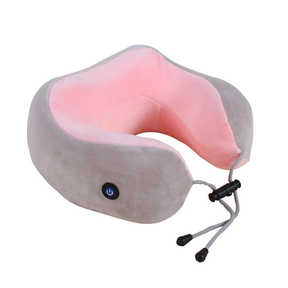 Perna de masaj electrica lila care in forma de u, suport cervical, terapie magnetica