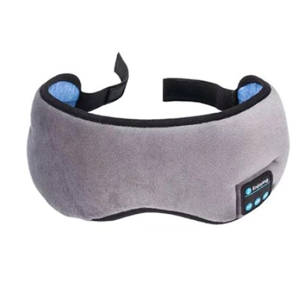 Masca pentru somn Lila Care, functie Bluetooth 5.0 cu casti si microfon incorporat fixare Velcro, culoare Gri
