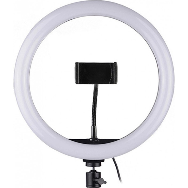 Lampa circulara Karemi Ring Light, diametru 33 cm/13 inch, suport telefon, 10 trepte reglaj, 7 culori, 3 tipuri de lumina