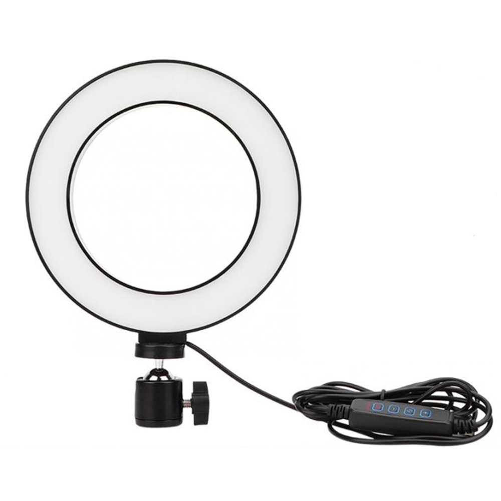 Lampa circulara profesionala LED, diametru 26 cm, telecomanda, suport telefon