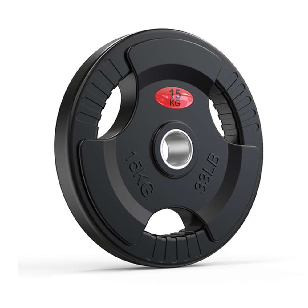 Disc karemi de 15 kg pentru bara cu diametru 50 mm, din cauciuc, negru