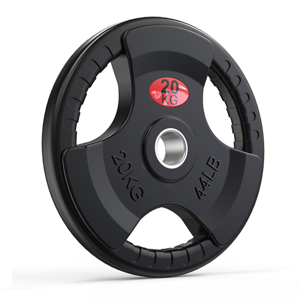 Disc karemi de 20 kg pentru bara cu diametru 50 mm, din cauciuc, negru