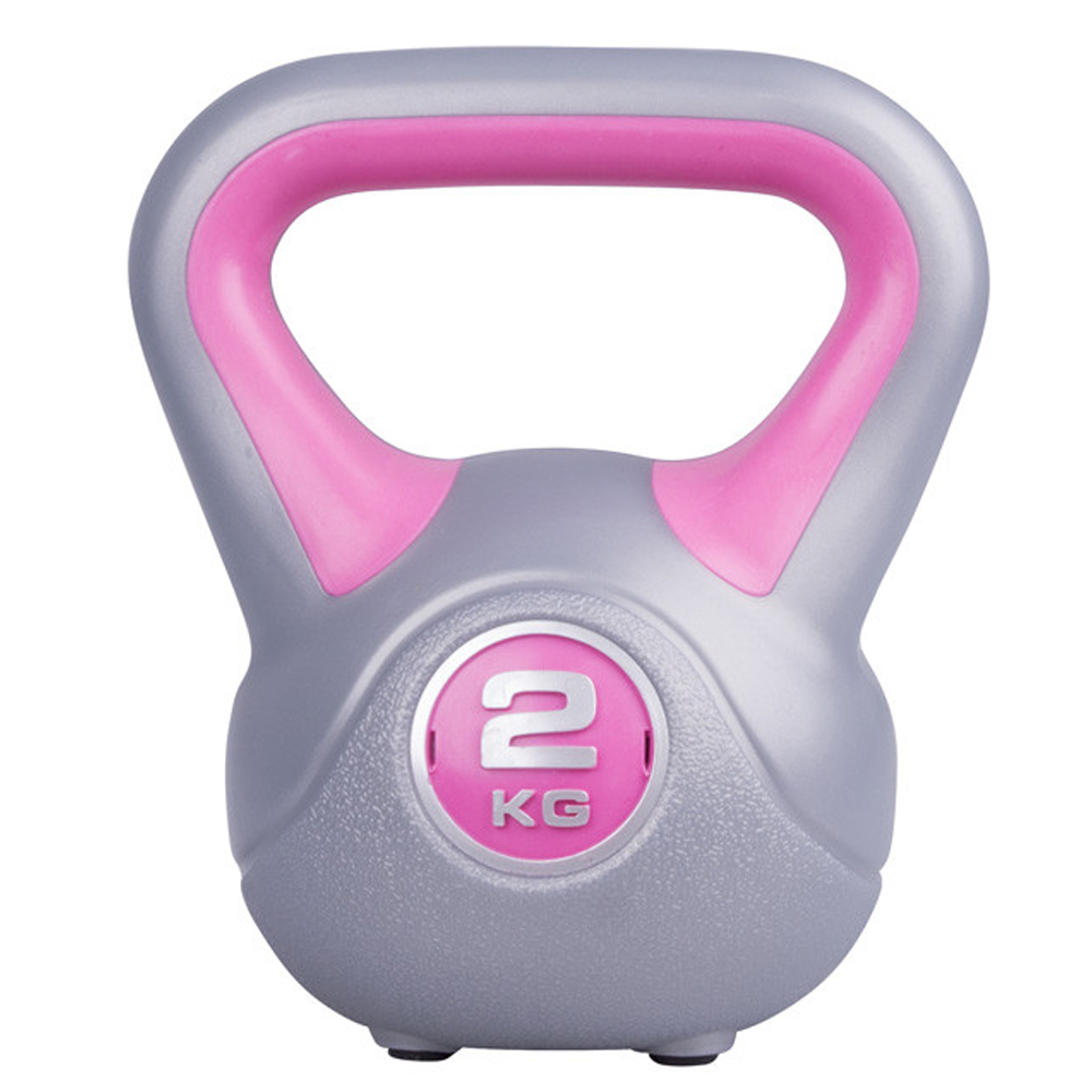 Gantera karemi de 2 kg, kettlebell, gri/roz