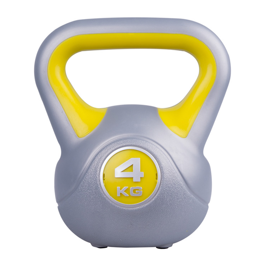 Gantera karemi de 4 kg, kettlebell, gri/galben