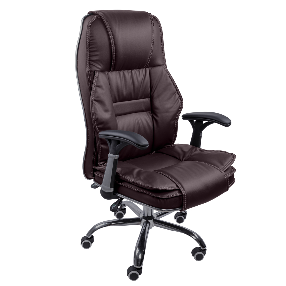 Scaun directorial grant, lila rossa, reglabil pe inaltime, din piele ecologica, dark brown