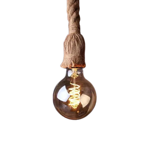 Lustra suspendata vintage din sfoara, 1 soclu, e27, max 40 w