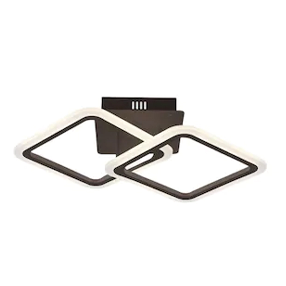 Lustra LED cu telecomanda, 60 w, lumina rece/calda/neutra, maro, intensitate reglabila