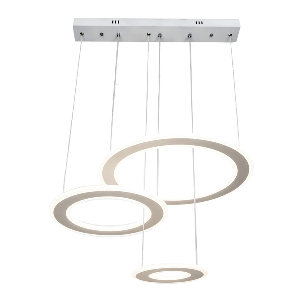 Lustra LED cu telecomanda, reglabila, lumina calda/neutra/rece si intensitate, 72W, alba