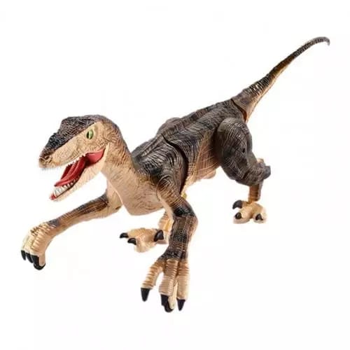 Dinozaur karemi cu telecomanda, lumini, sunete si miscari realiste, maro
