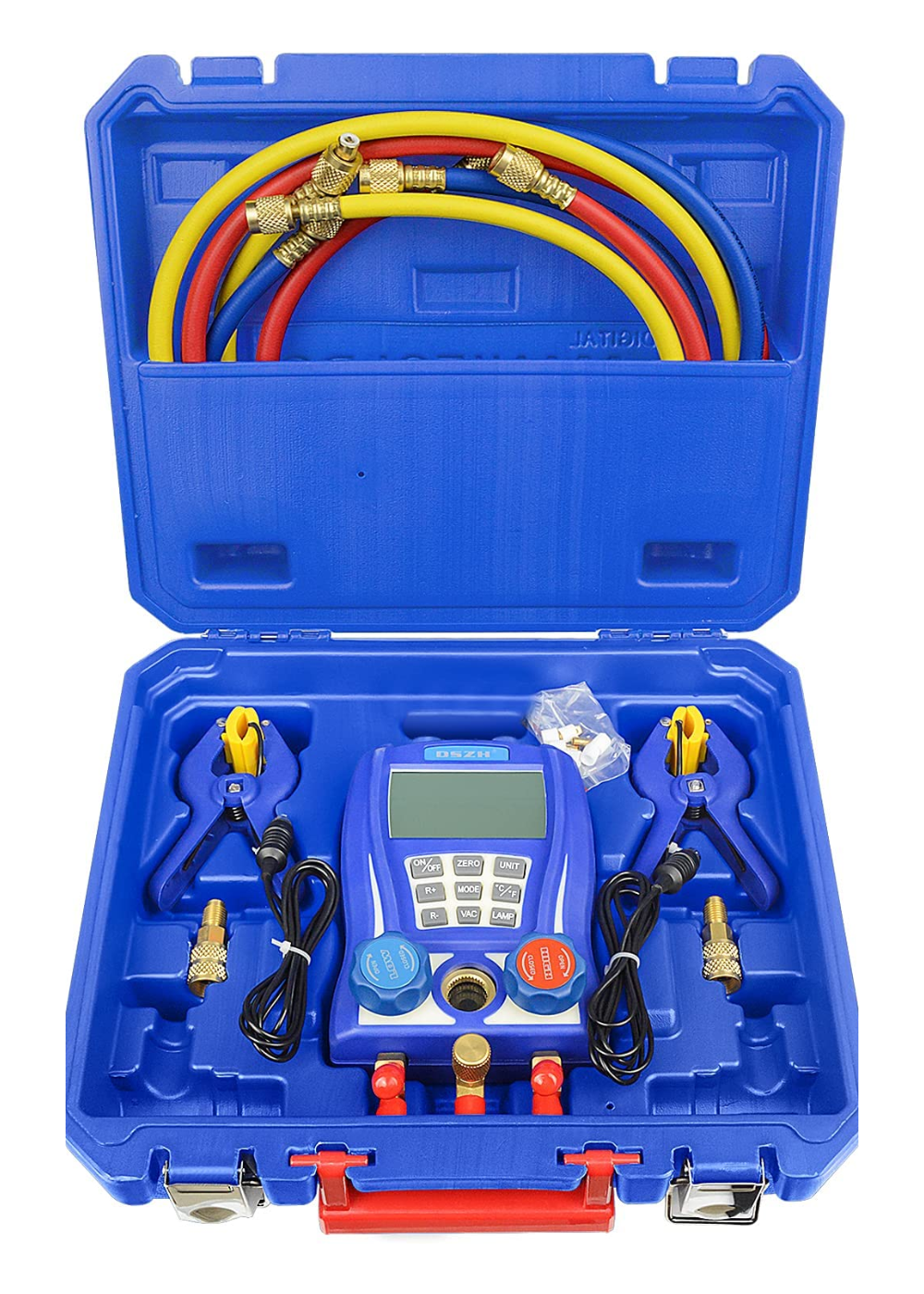 Set manometru digital pentru freon, instrument masurare presiune, cu clesti temperatura