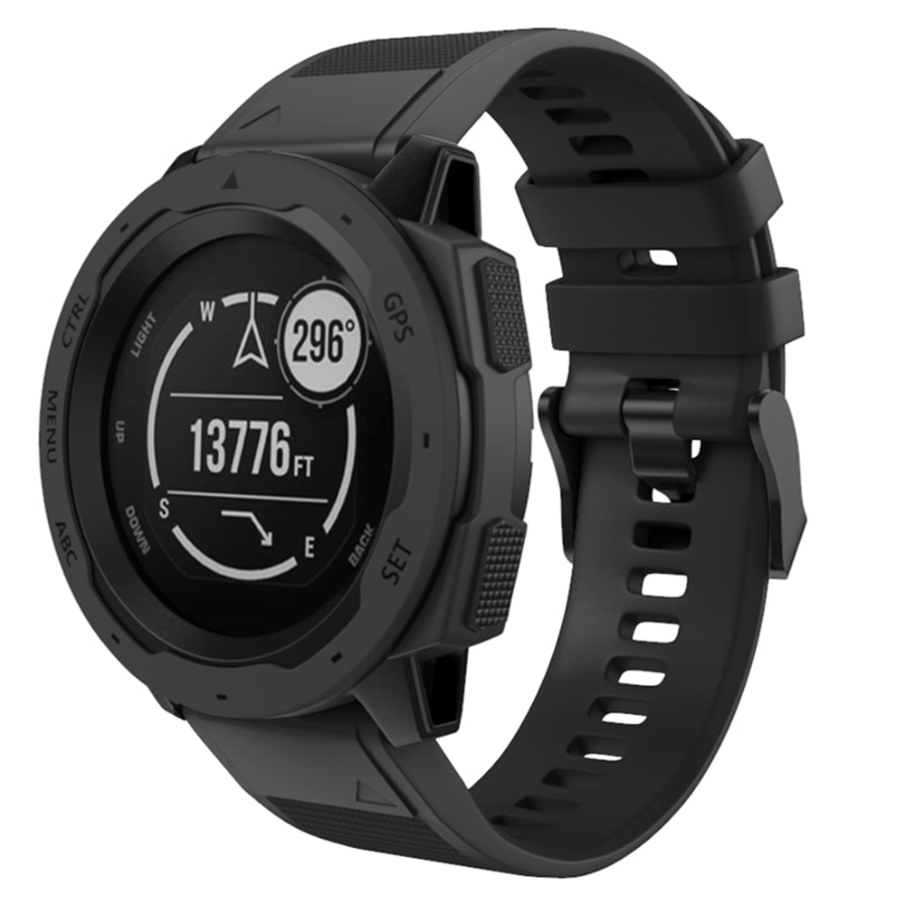 Bratara smartwatch Loomax, compatibila ceas Garmin, 22 mm, din silicon, negru