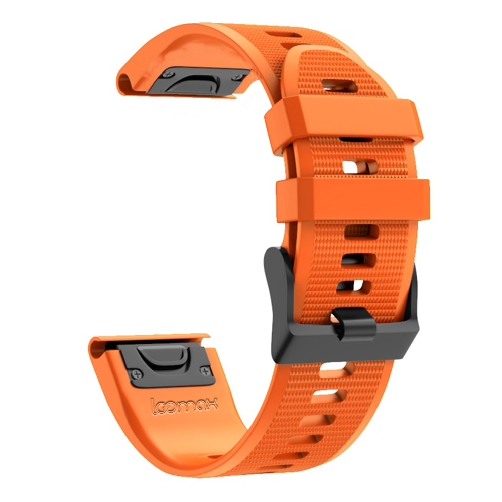 Bratara smartwatch Loomax, compatibila ceas Garmin, 22 mm, din silicon, orange