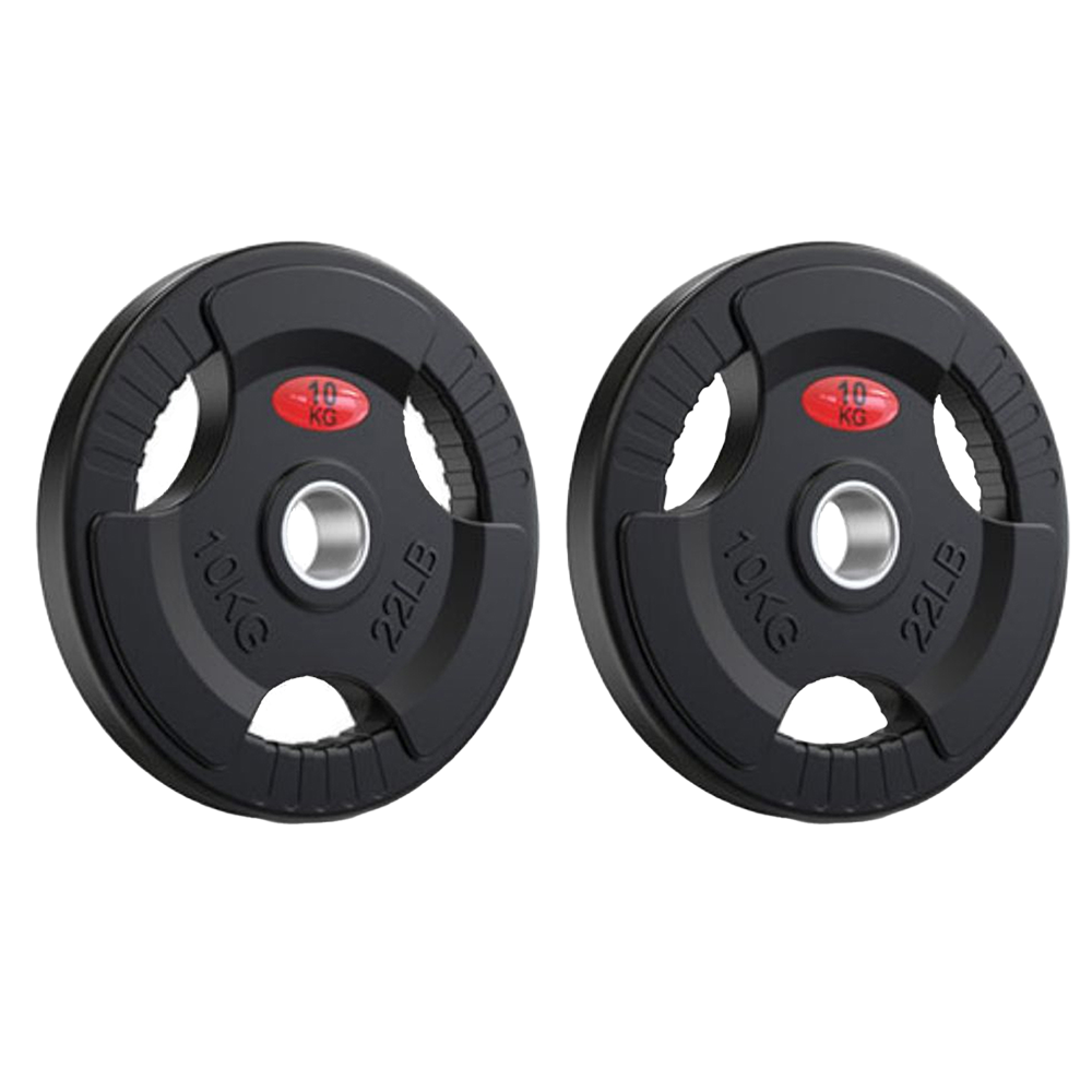 Set 2 discuri KAREMI de 10 kg pentru bara cu diametru 50 mm, din cauciuc, negru