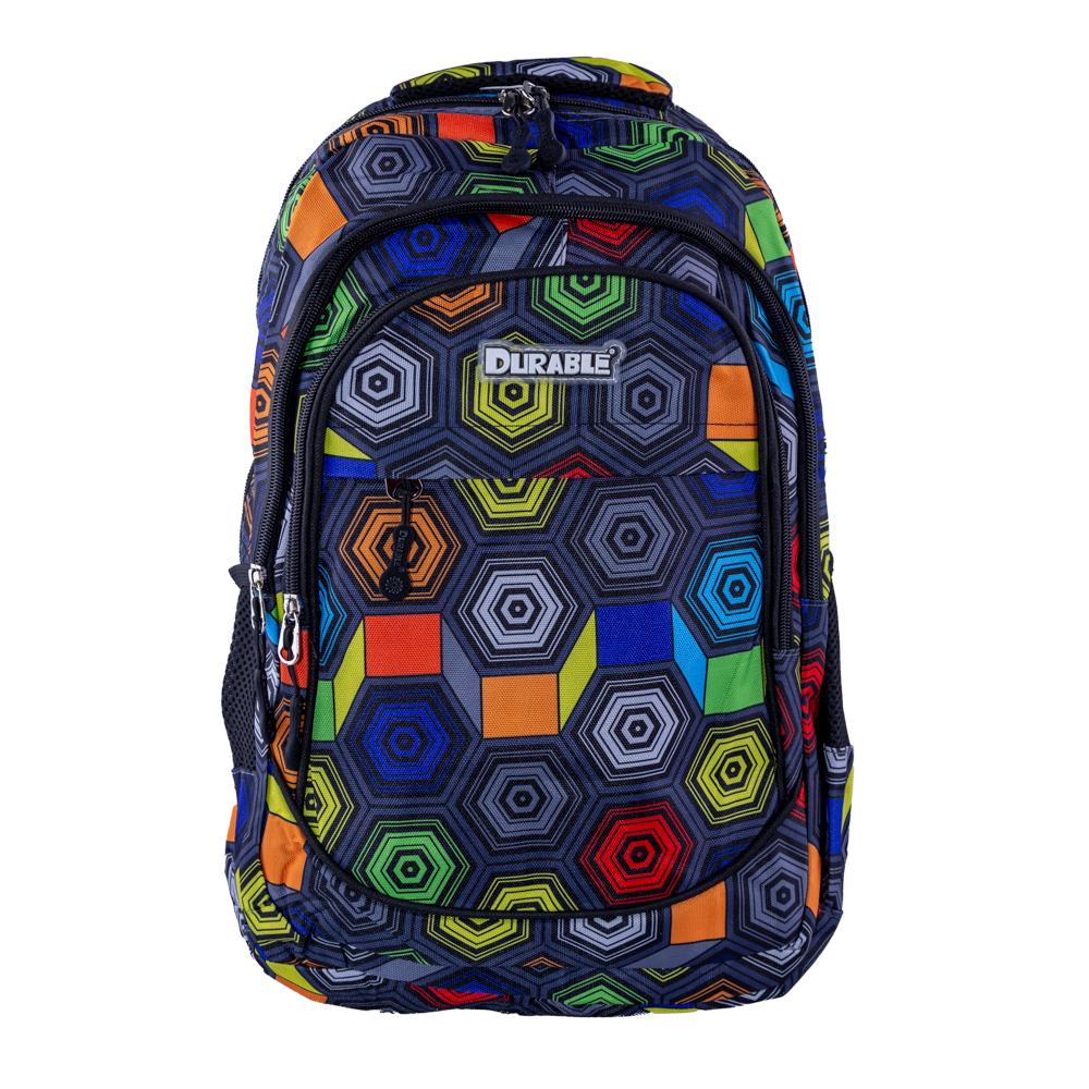 Ghiozdan karemi pentru baieti, 4 compartimente, 43x 32 cm, model multicolor