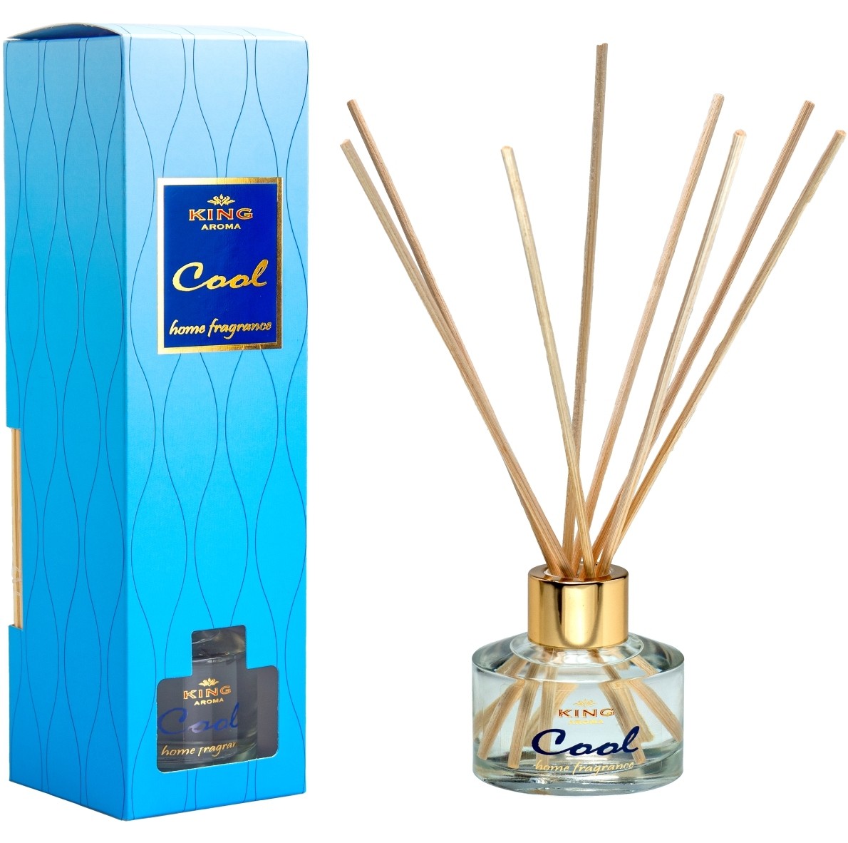 Odorizant cu betisoare de ratan, king aroma, cool, 50ml